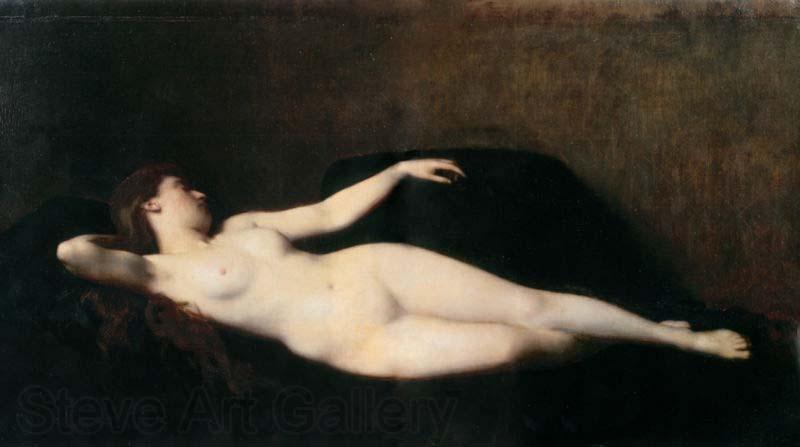 Jean-Jacques Henner Woman on a black divan, Norge oil painting art